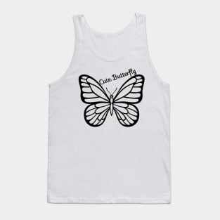 Black Cute Butterfly Tank Top